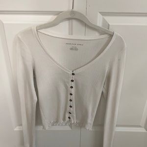 American Eagle White Button Down Top